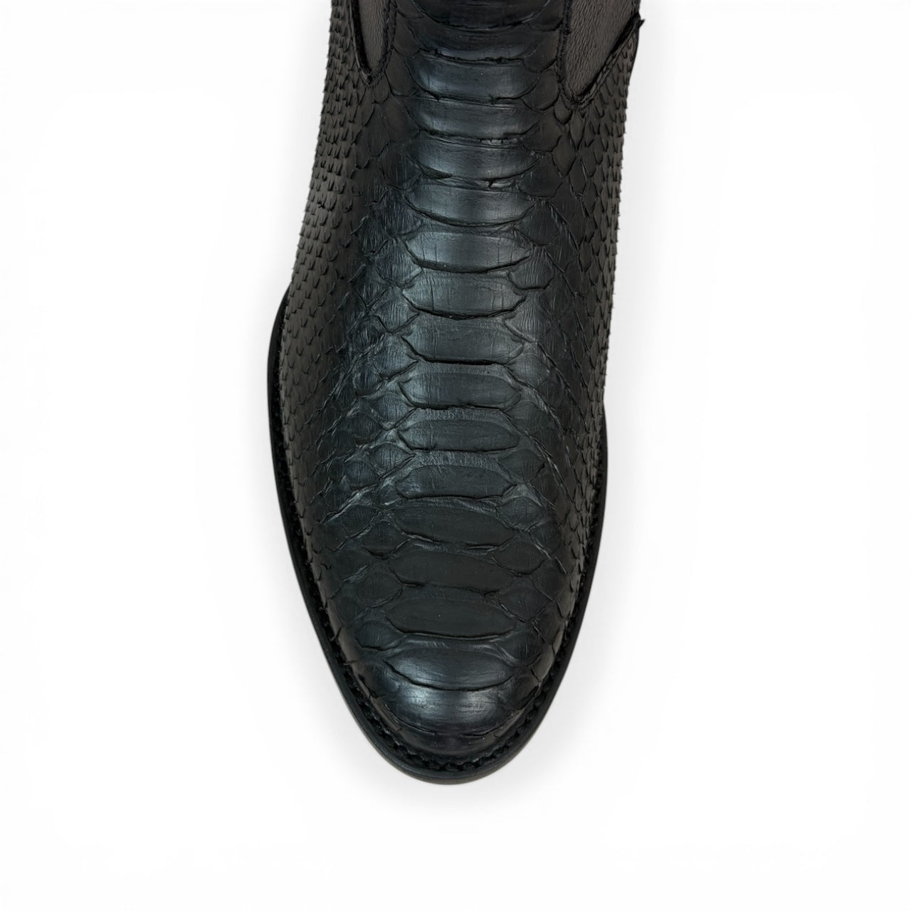 Bota Montana En Piel Genuina De Pitón negro