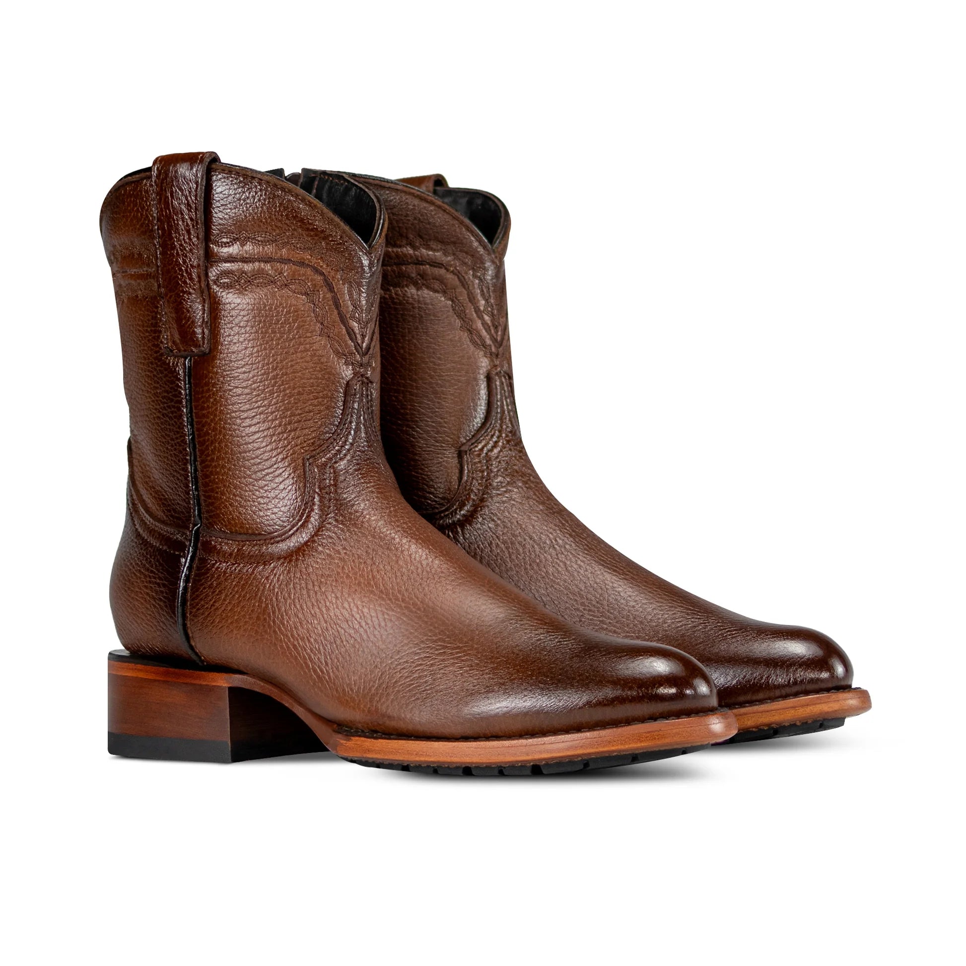 Botin Praga Miel Piel Venado Genuina| Oval