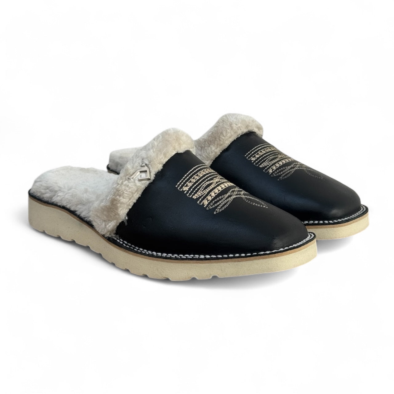 Pantufla vaquera negra RBP1