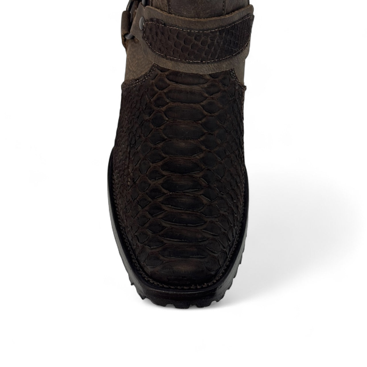Botin Dubai Piel de Pitón Genuinaestilo migue tabaco RB318