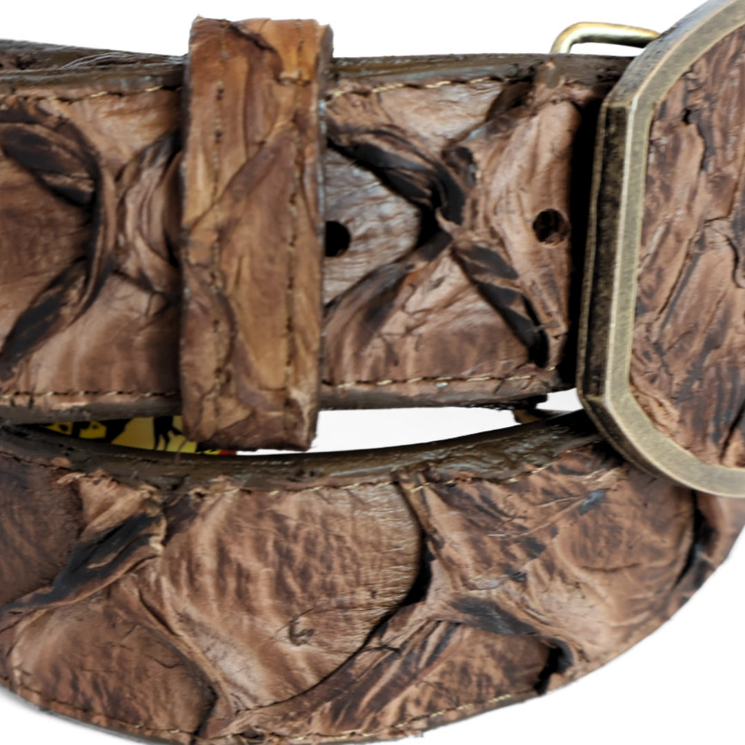 Cinturón piel de pescado tabaco HC