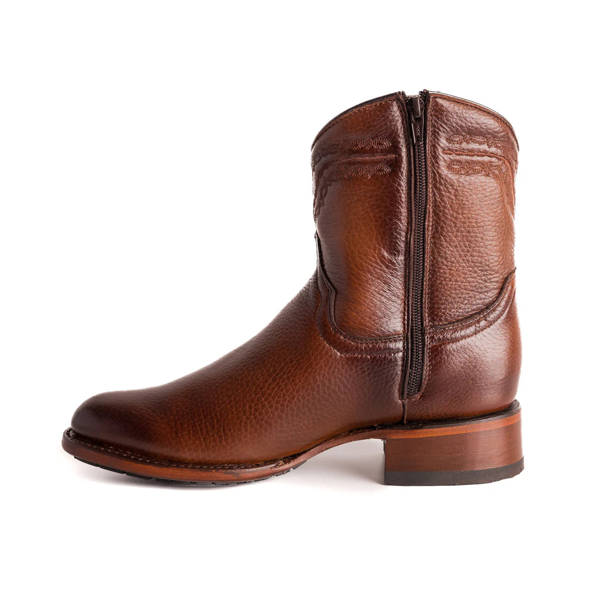 Botin Praga Miel Piel Venado Genuina| Oval