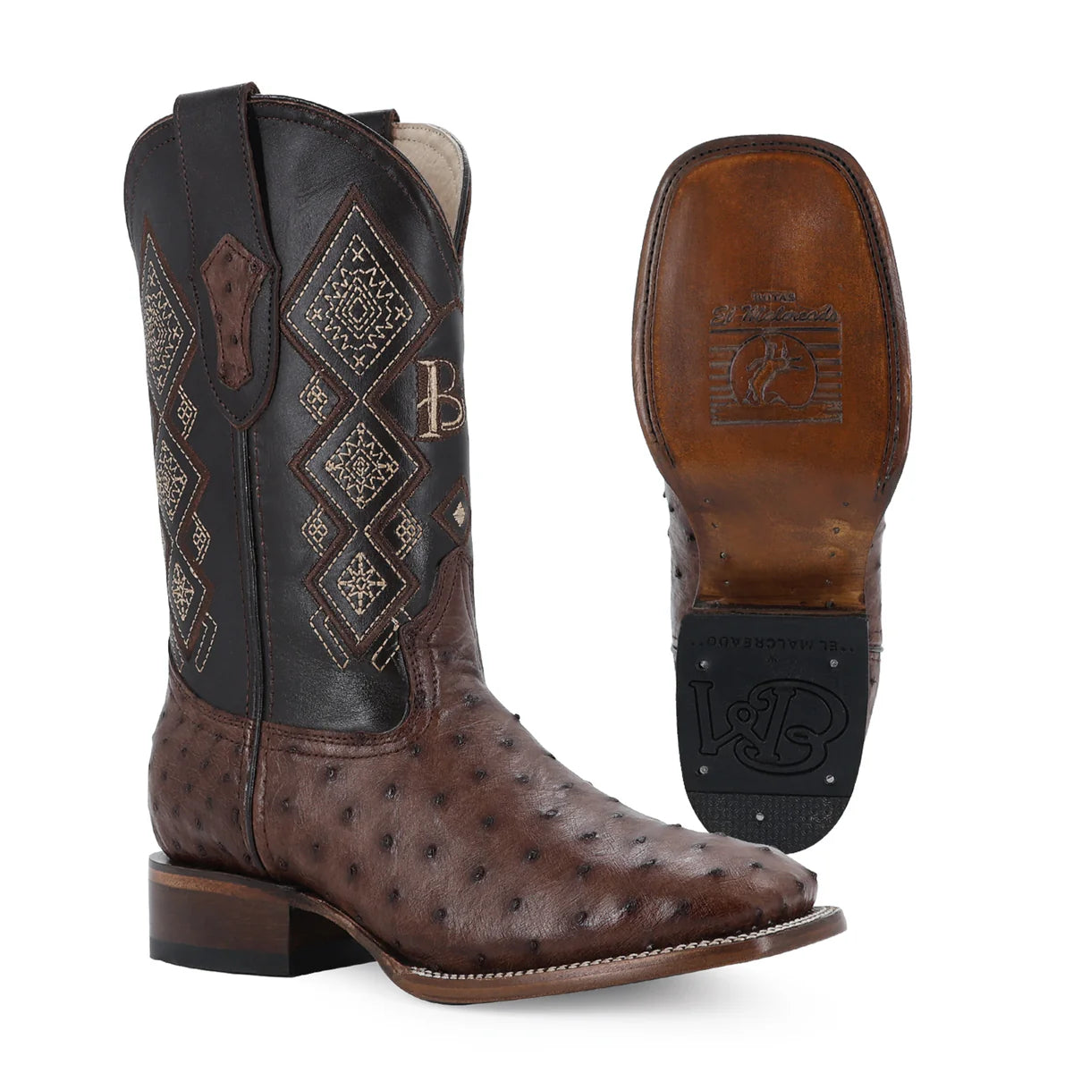 Bota de avestruz en piel original RB105