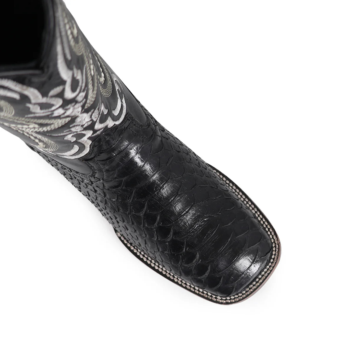 Bota Piel de Piton Genuina Negro Brilloso | Bulldog