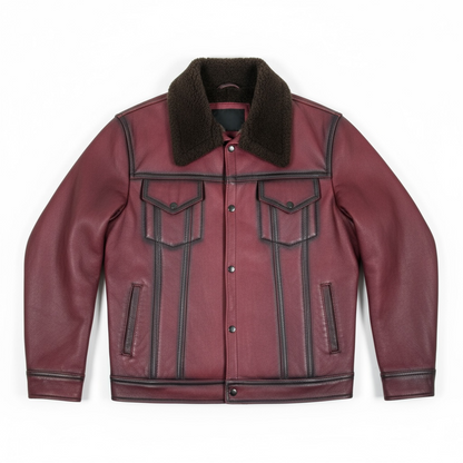 Chamarra Marlboro Crimson Rider En Piel De Borrego Genuina