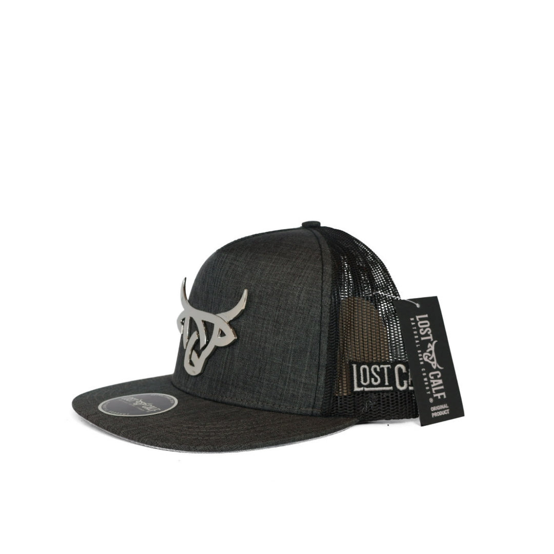 Gorra lost calf gris placa metalica