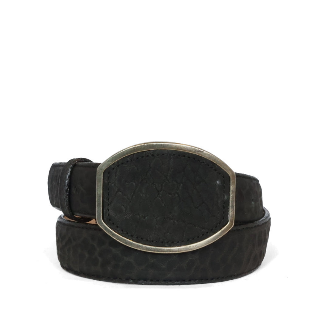Cinturón piel cuello de toro negro HC