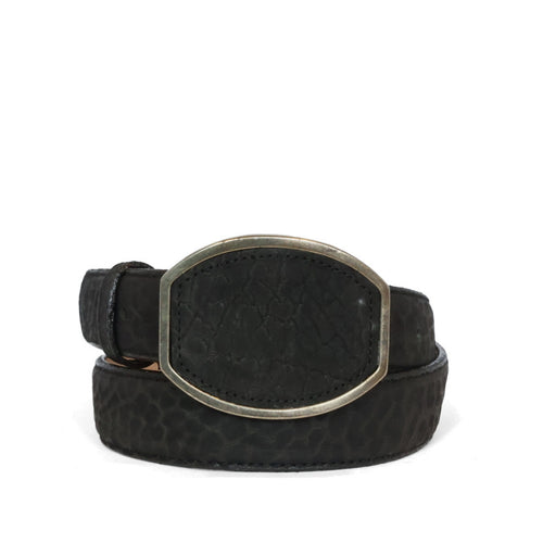 Cinturón piel cuello de toro negro HC