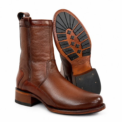 Bota Álamo Piel Genuina De Venado Color Brandy