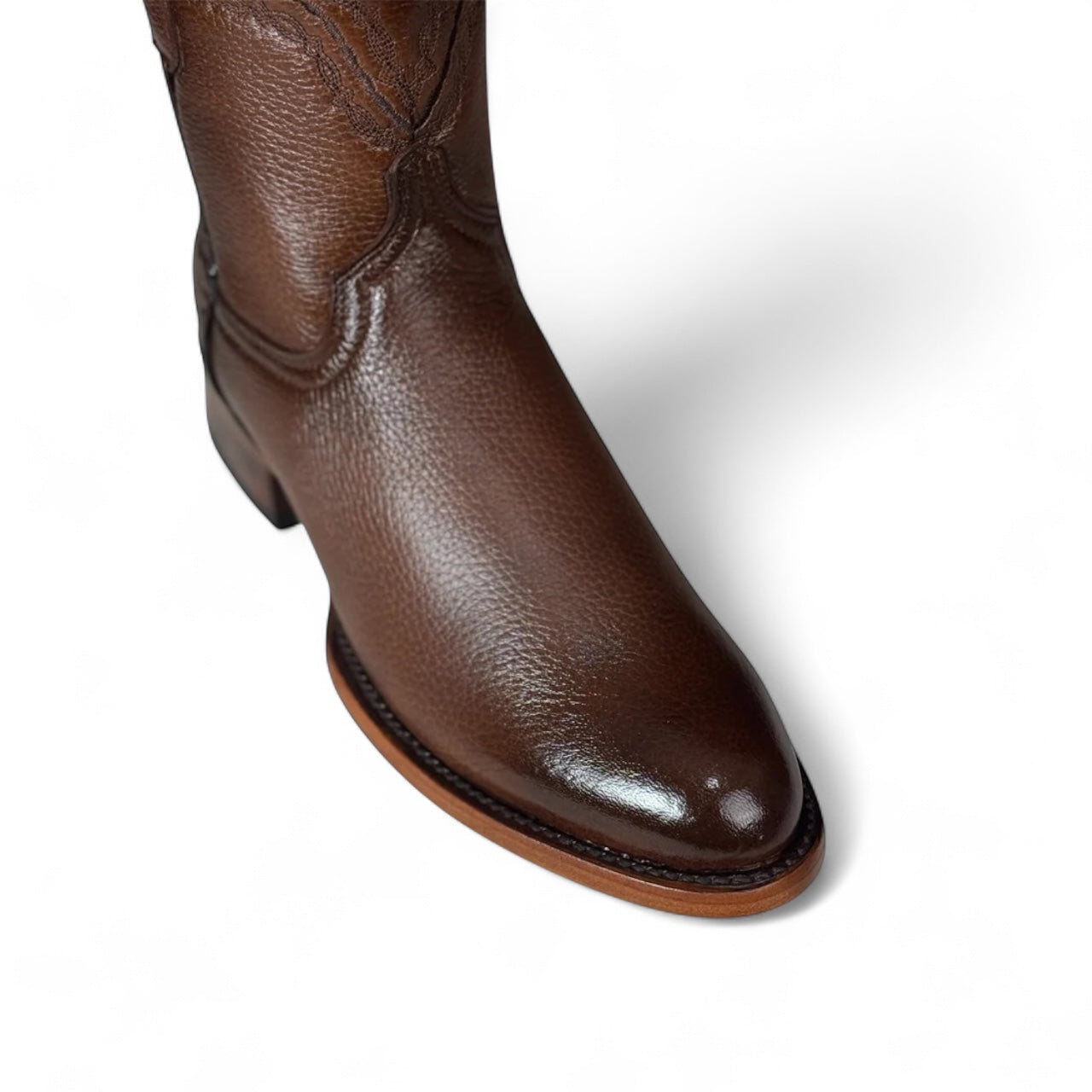 Botin Praga Miel Piel Venado Genuina| Oval
