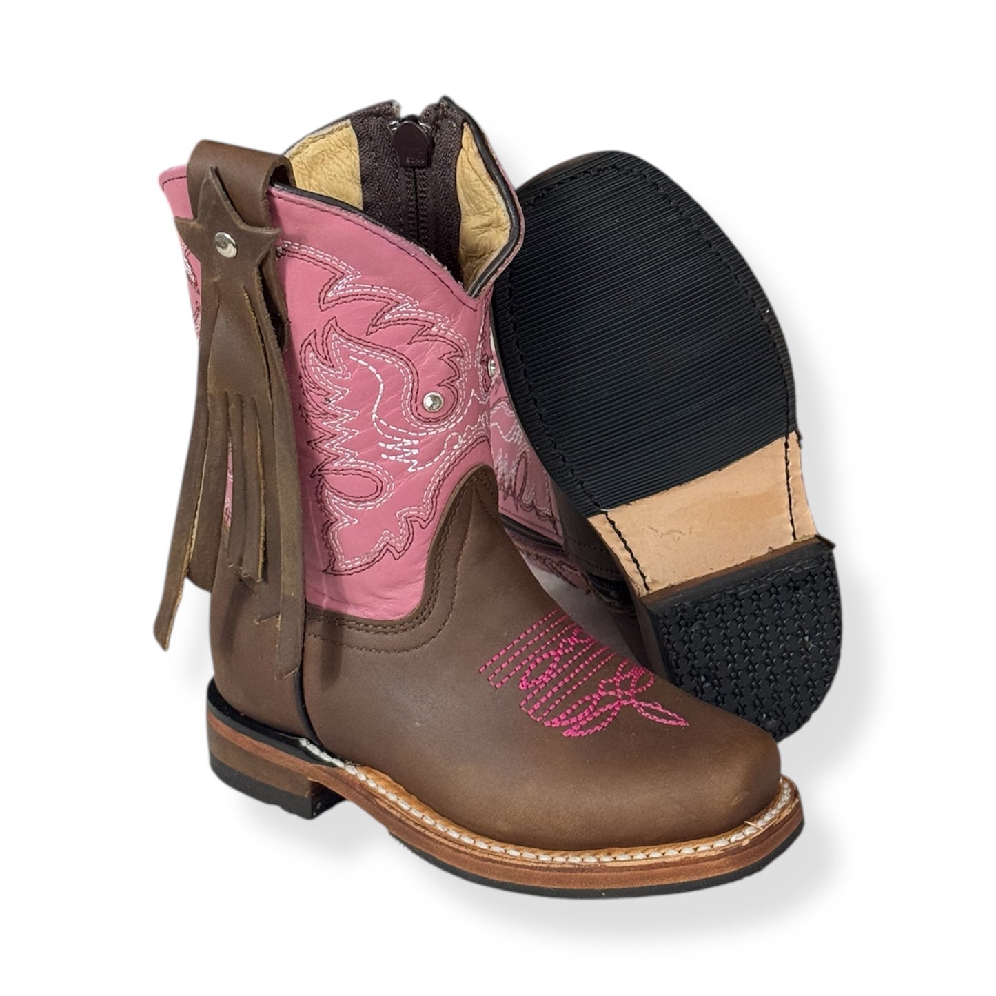 Bota Rodeo En Piel Genuina Para Niña