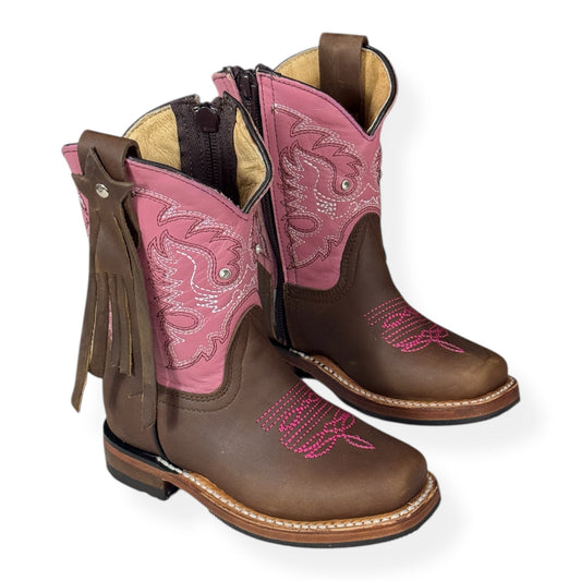 Bota Rodeo En Piel Genuina Para Niña