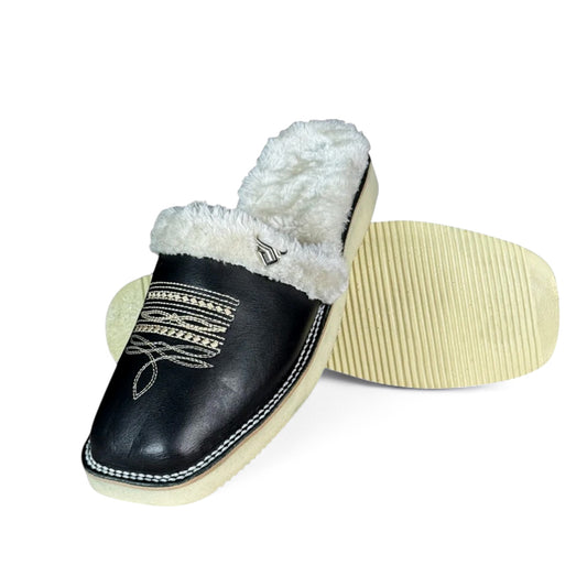 Pantufla vaquera negra RBP1