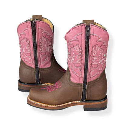 Bota Rodeo En Piel Genuina Para Niña