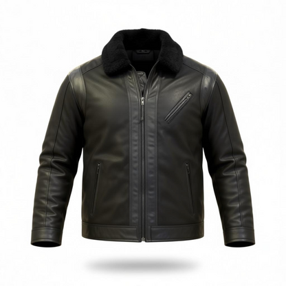 Abrigo Hollister Black en Piel Genuina
