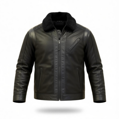 Abrigo Hollister Black en Piel Genuina