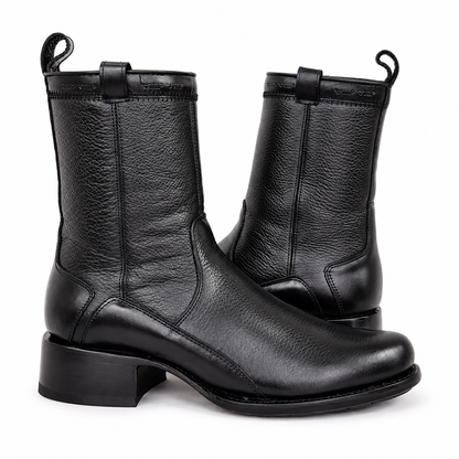 Bota Álamo Piel Genuina De Venado Color Negro