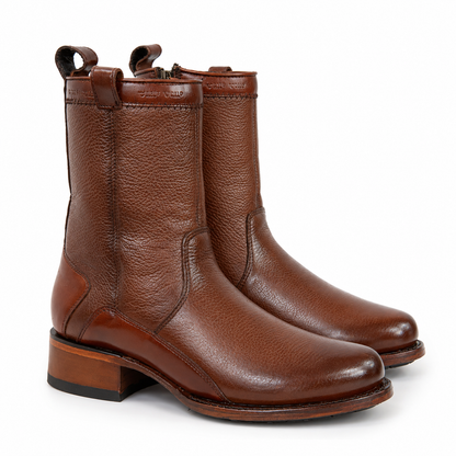 Bota Álamo Piel Genuina De Venado Color Brandy