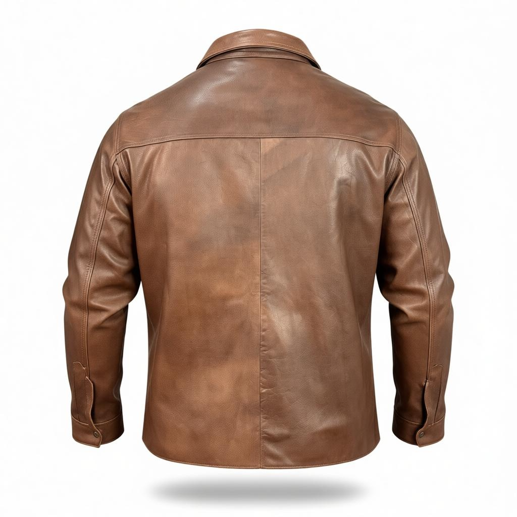 Sobre camisa caramelo de cuero original