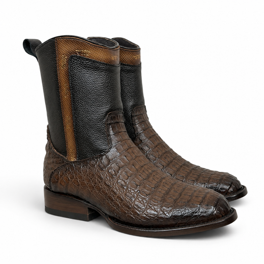 Bota Montana En Piel De Cocodrilo Genuino cafe