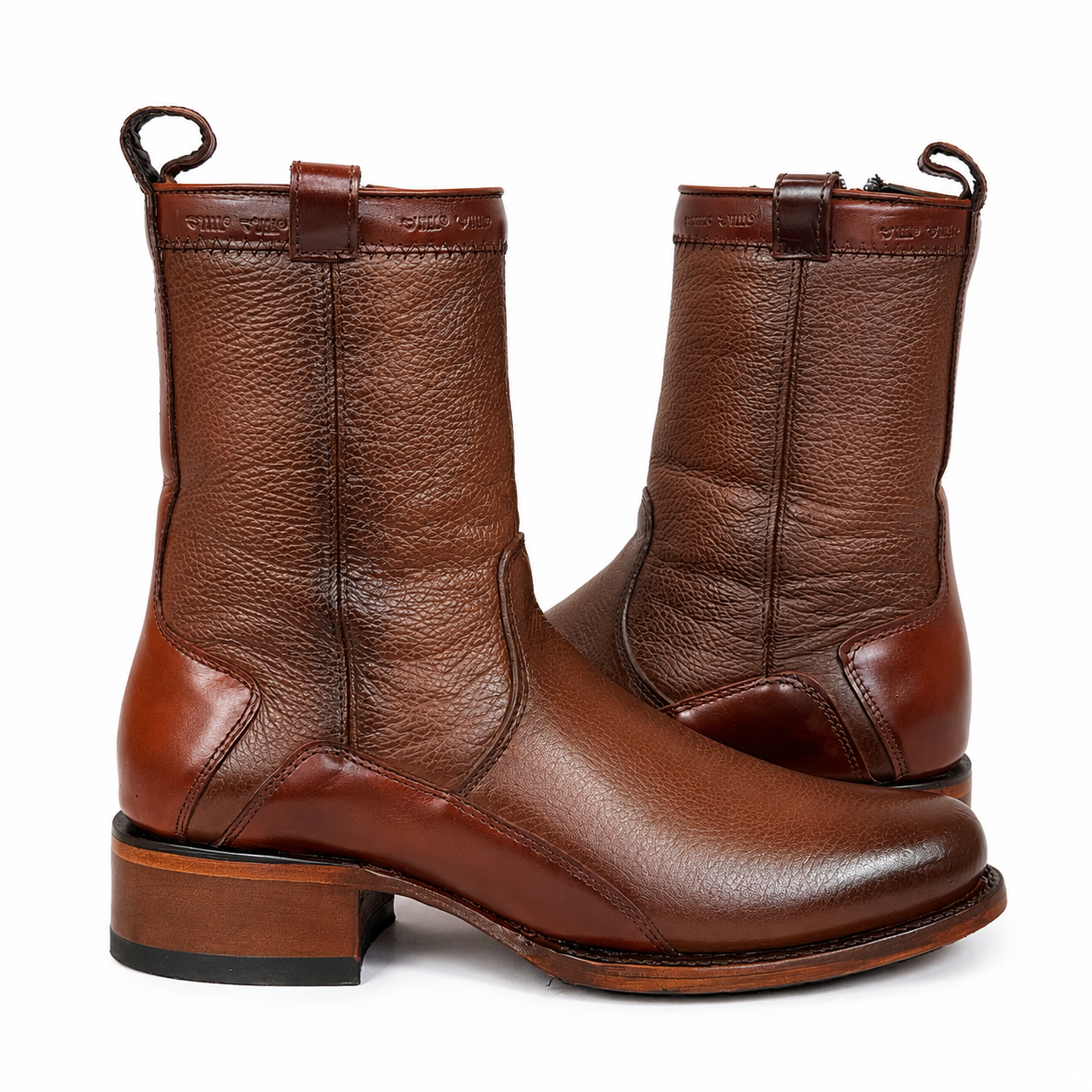Bota Álamo Piel Genuina De Venado Color Brandy