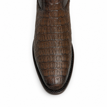 Bota Montana En Piel De Cocodrilo Genuino cafe