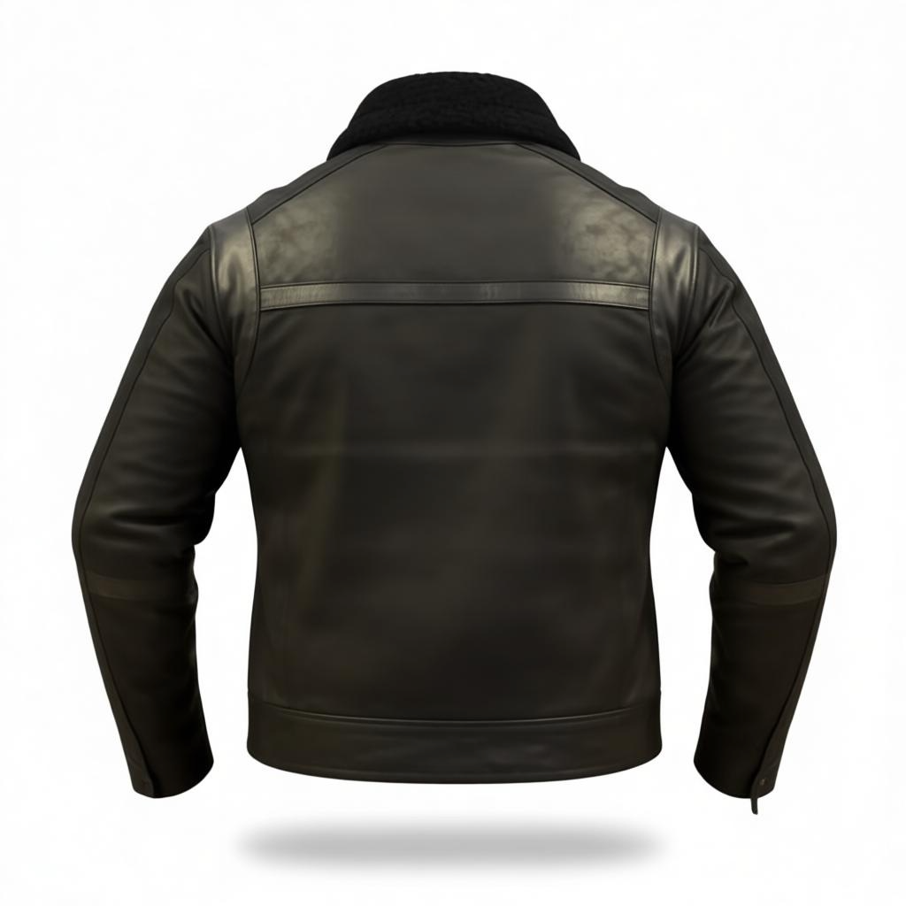 Abrigo Hollister Black en Piel Genuina