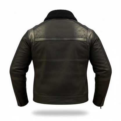 Abrigo Hollister Black en Piel Genuina