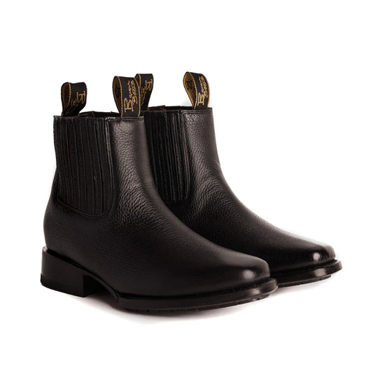 Botín Elegante Piel Venado Genuina | 704 Negro