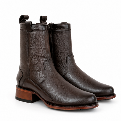 Bota Álamo Piel Genuina De Venado Color Marrón