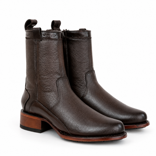 Bota Álamo Piel Genuina De Venado Color Marrón