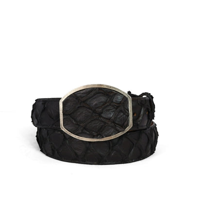 Cinturon piel de pescado negro HC