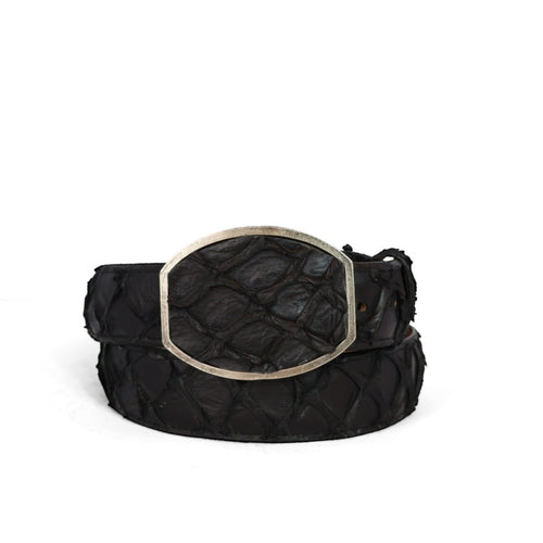 Cinturon piel de pescado negro HC