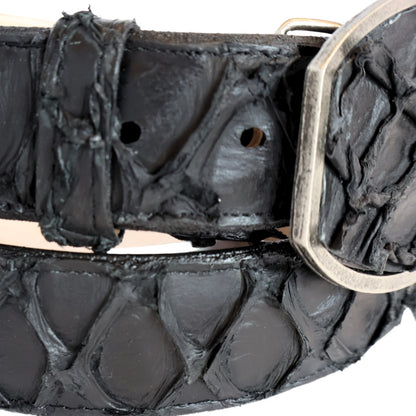 Cinturon piel de pescado negro HC