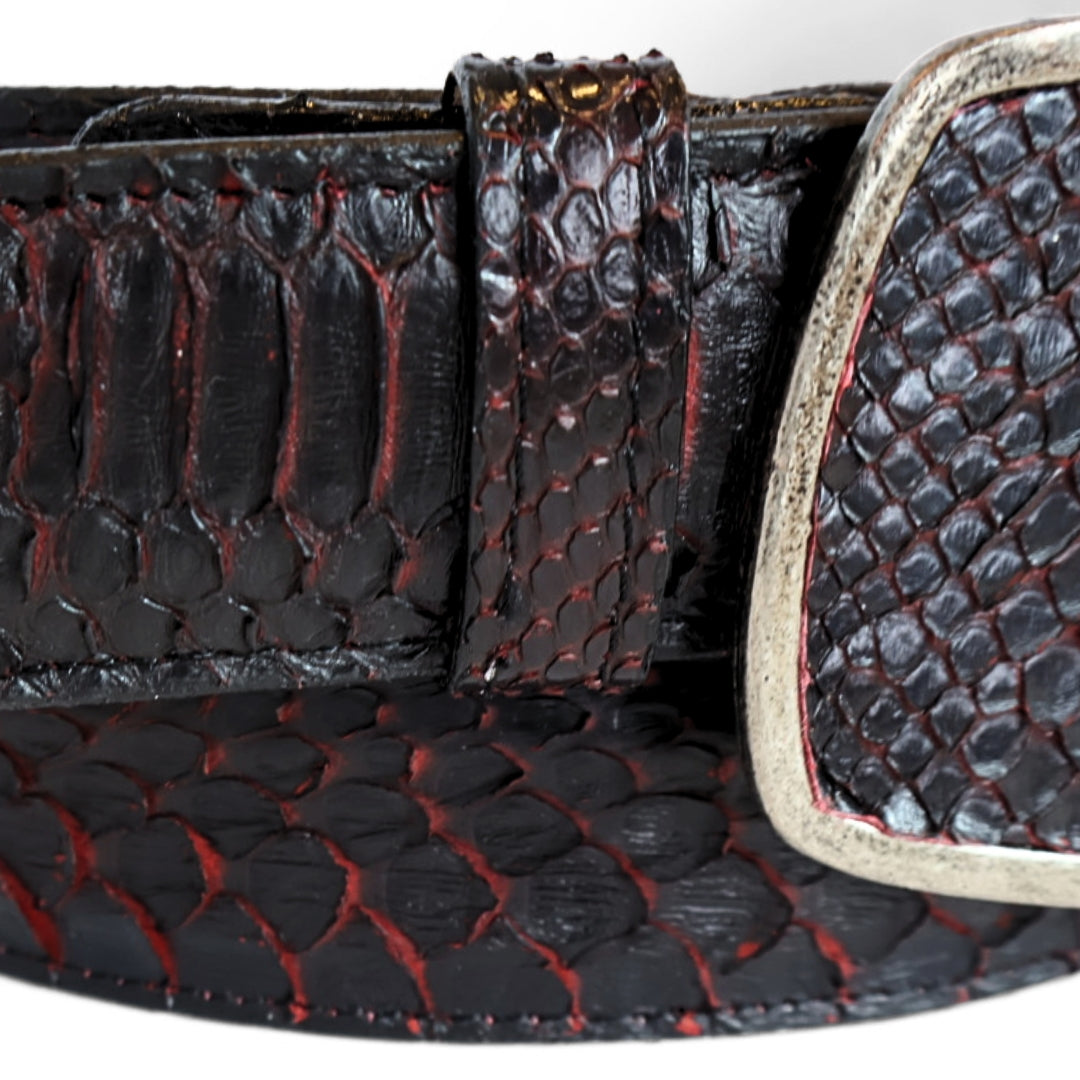 Cinturon piel de piton red devil HC