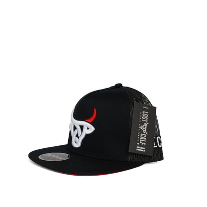 Gorra lost calf negra rojo