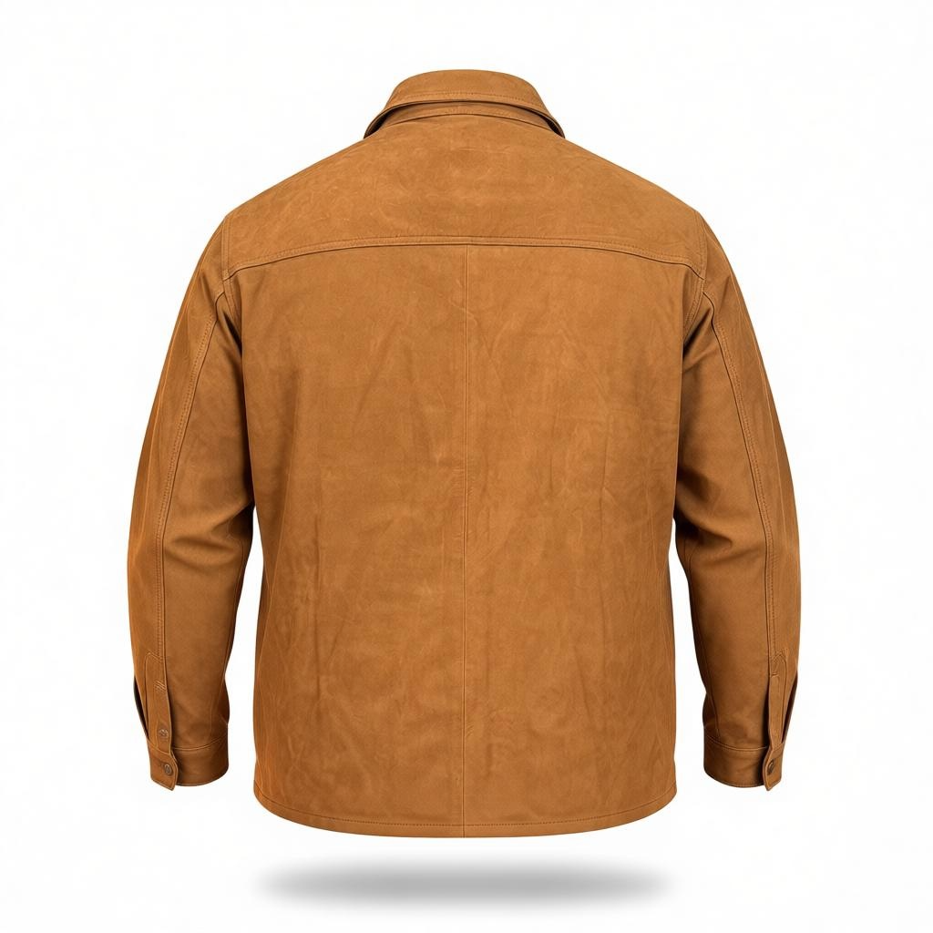 Sobre camisa miel nobuck de cuero original