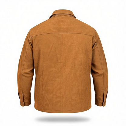 Sobre camisa miel nobuck de cuero original