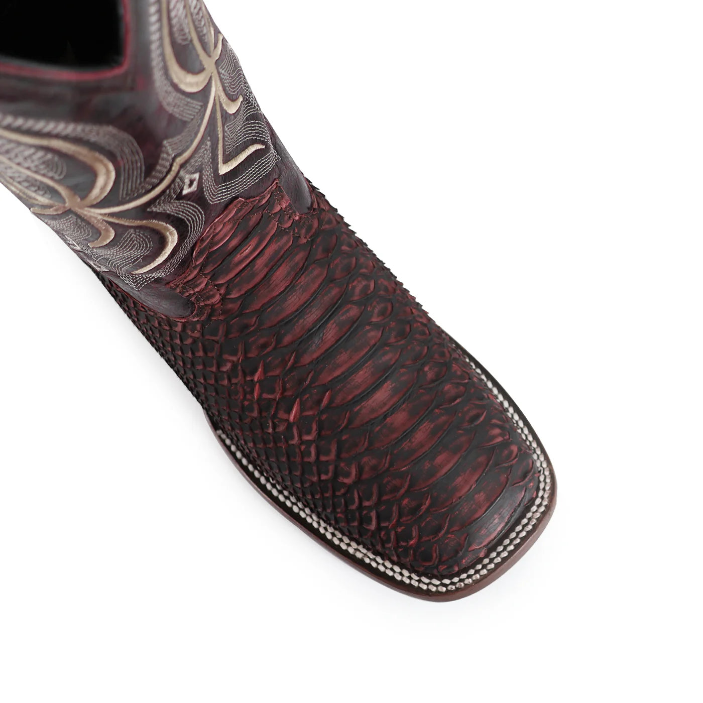 Bota Bulldog En Piel de Python  Original RB125 BlackCherry