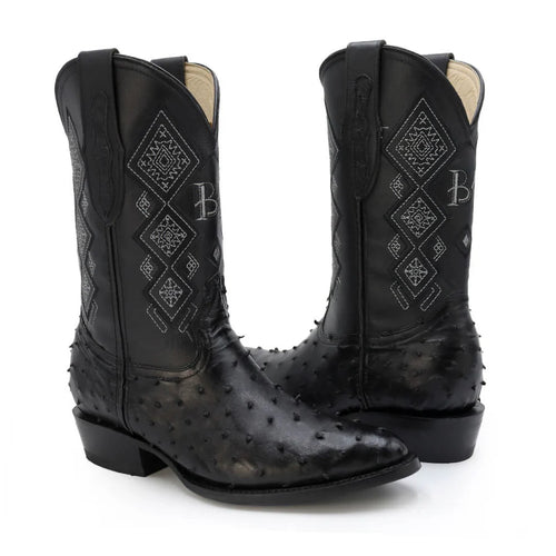 Bota Oval Avestruz Original RB122 Negro