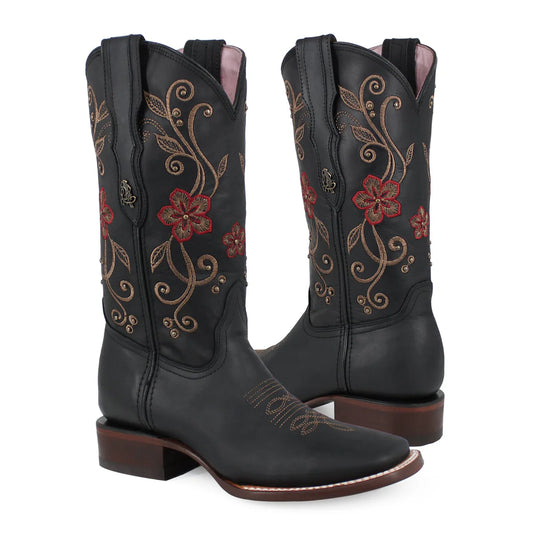 Bota Vaquera Para Mujer | Adorada Negra LEM2