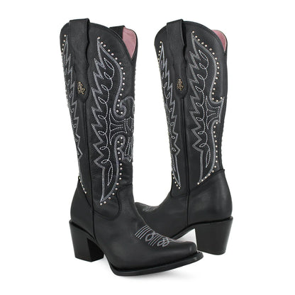BOTA ALTA LIBERTY NEGRA EN PIEL