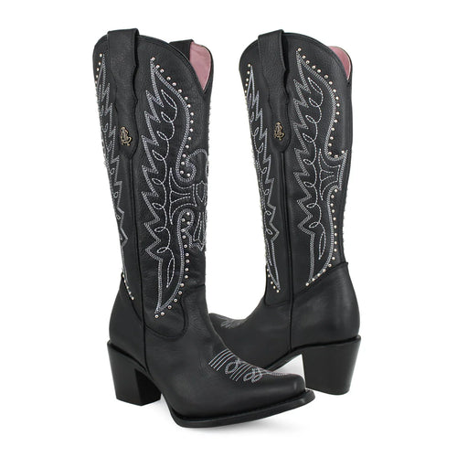 BOTA ALTA LIBERTY NEGRA EN PIEL GENUINA