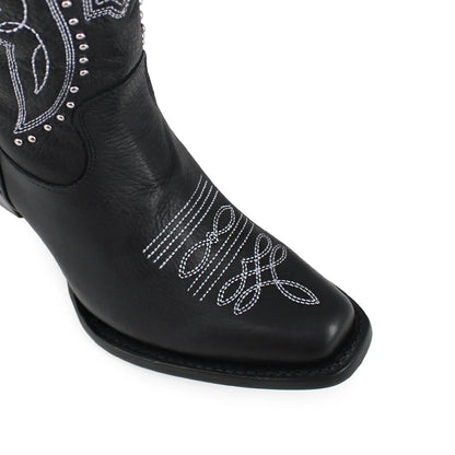 BOTA ALTA LIBERTY NEGRA EN PIEL
