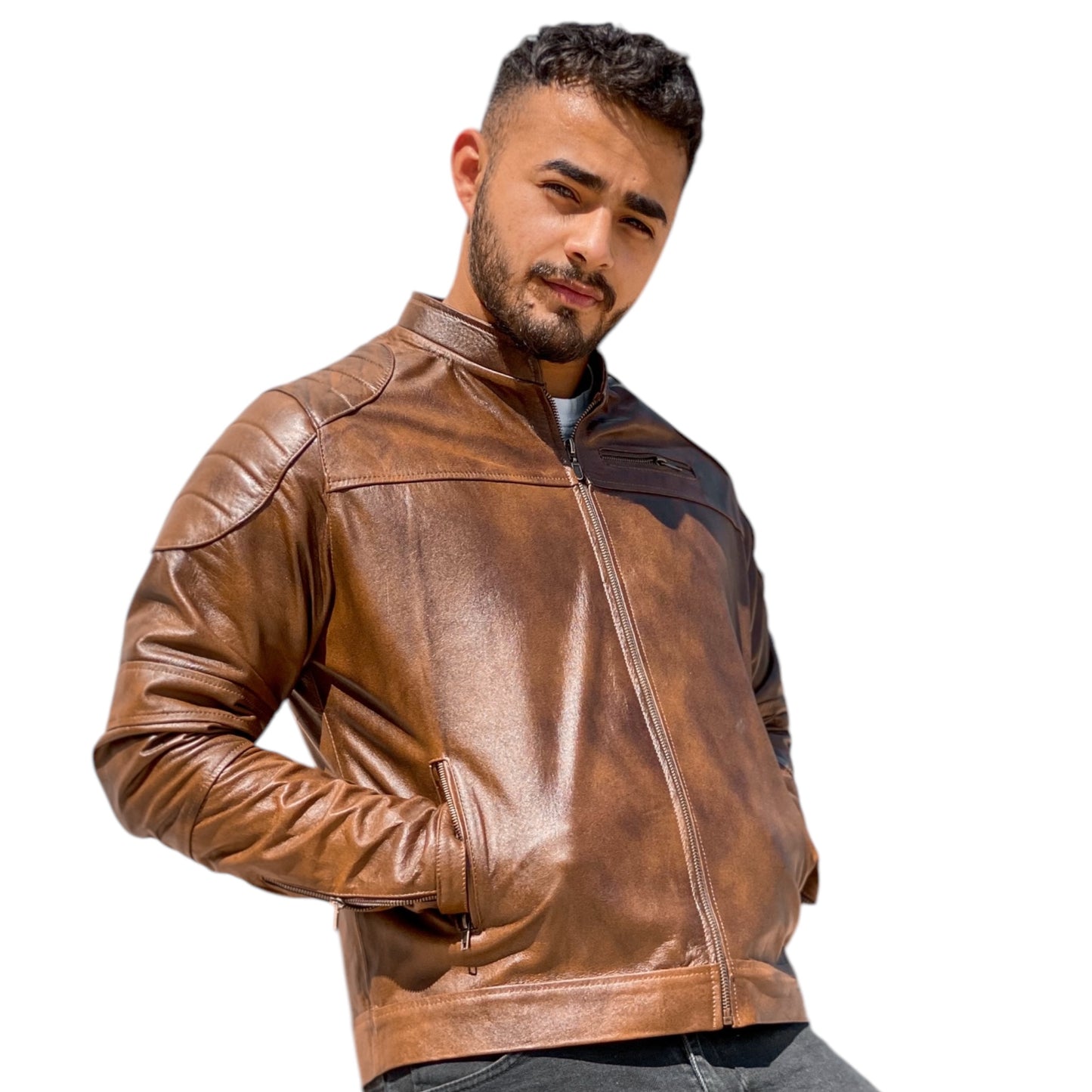 Chamarra de Cuero Genuino tipo Barcelona CH1