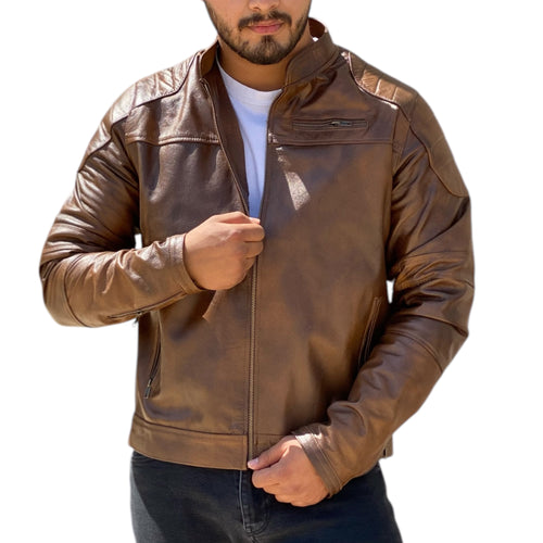 Chamarra de Cuero Genuino tipo Barcelona CH1