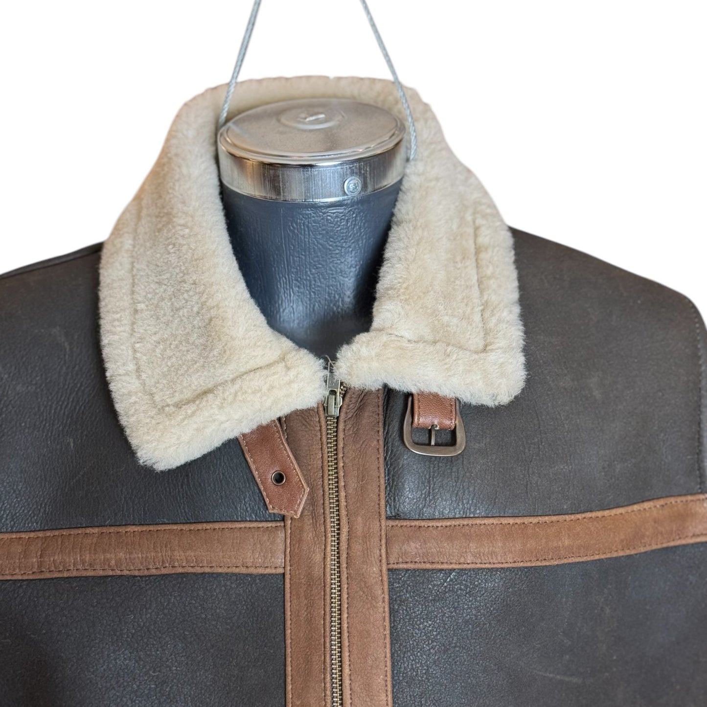 Chamarra Maverick Aviator En Piel De Borrego Genuina