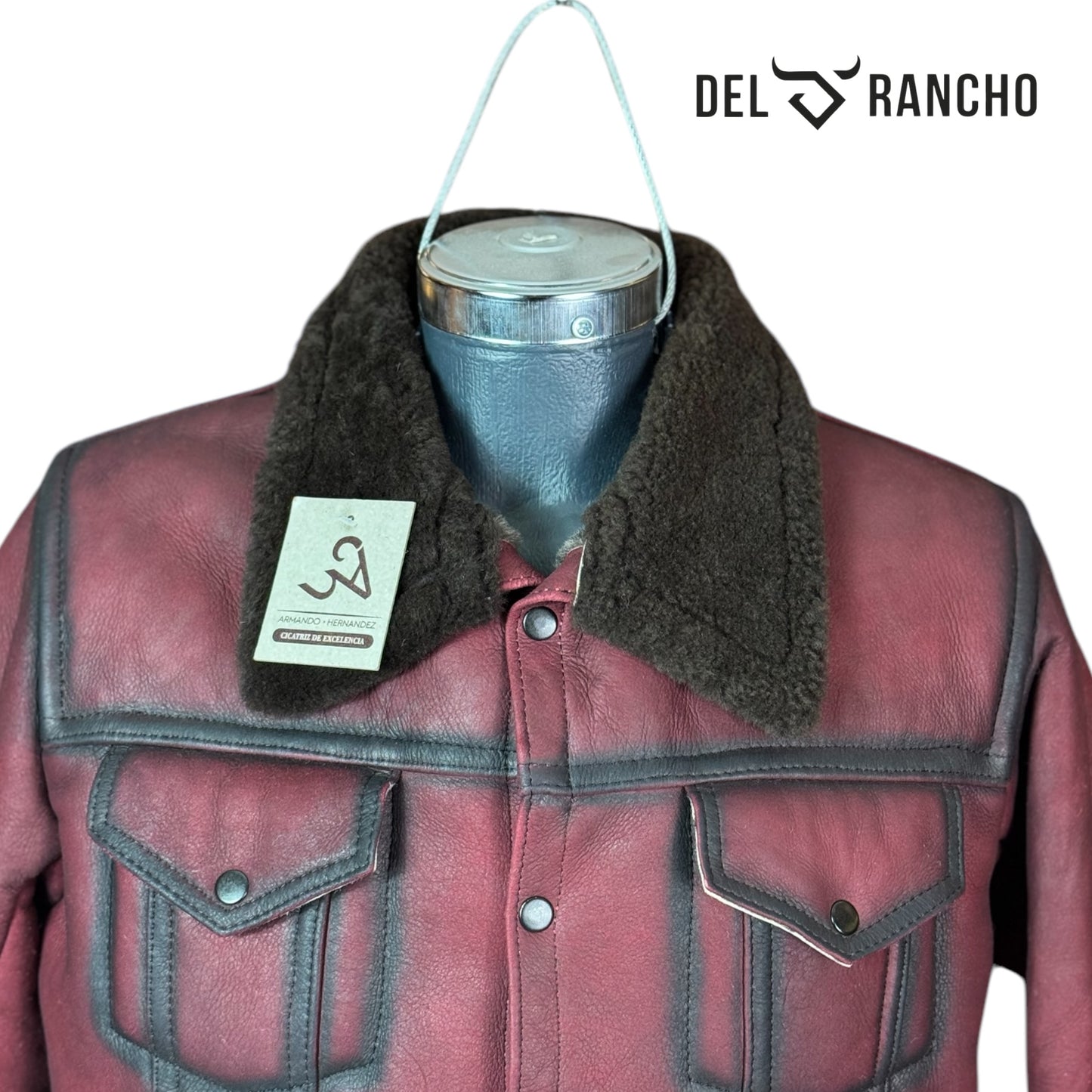 Chamarra Marlboro Crimson Rider En Piel De Borrego Genuina