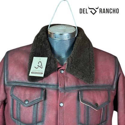 Chamarra Marlboro Crimson Rider En Piel De Borrego Genuina