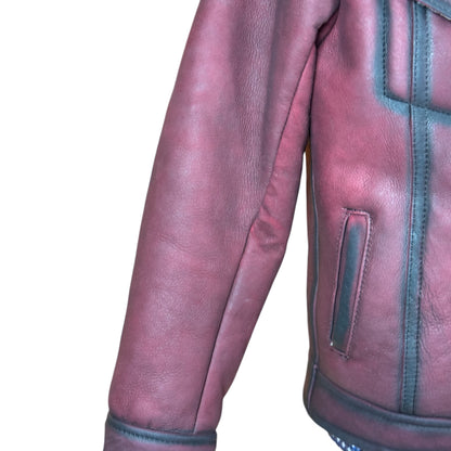 Chamarra Marlboro Crimson Rider En Piel De Borrego Genuina